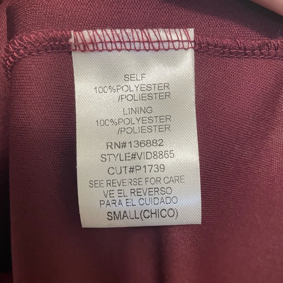 Windsor Morgan Formal Flocked Velvet Dress in Burgundy | Size Small - Picture 4 of 6